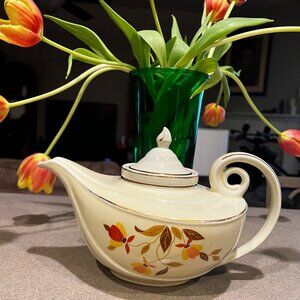 1940's Autumn Leaf Hall Superior Aladdin Tea Pot And Infuser
